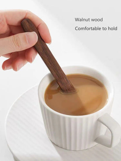 Walnut Wood LongHandle Mixing Spoon  Creative Wooden Coffee  Dessert Stirrer 5