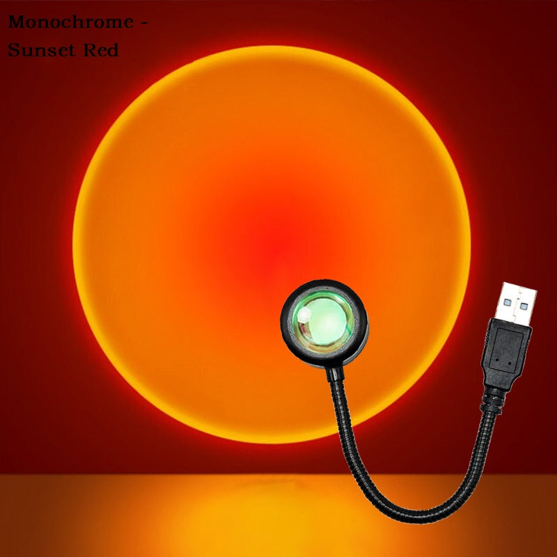 USB Sunset Light Lamp LED Rainbow Neon Night Light Projector Photography 7