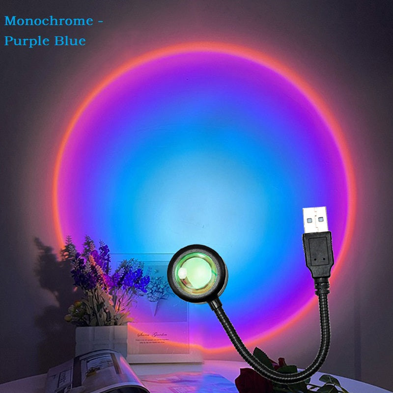USB Sunset Light Lamp LED Rainbow Neon Night Light Projector Photography 8
