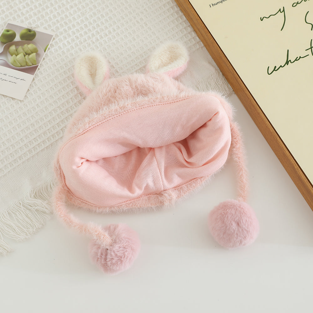 Winter Baby Beanies for Kids, Plush Warm Hat with Ear Protection for Boys & Girls