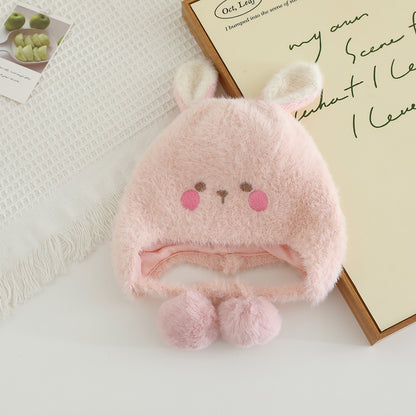 Winter Baby Beanies for Kids, Plush Warm Hat with Ear Protection for Boys & Girls