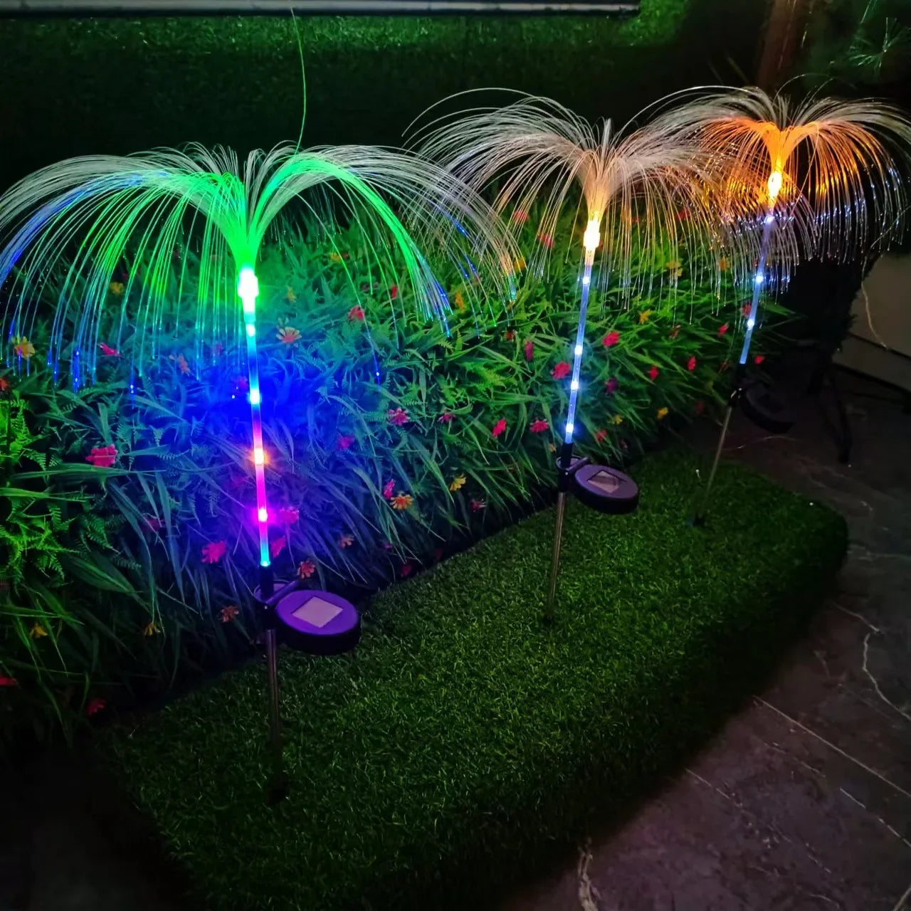 Solar Power Flowers Lamp for Wedding Party Outdoor Pathway Yard Lawn Decoration