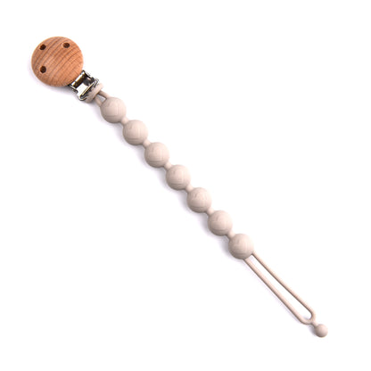 Lovely Heart Shape Pacifier Chain For Baby Silicone Dummy Clip Wood Baby Pacifier Chain With Cute H 8