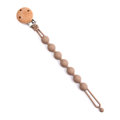 Lovely Heart Shape Pacifier Chain For Baby Silicone Dummy Clip Wood Baby Pacifier Chain With Cute H 12