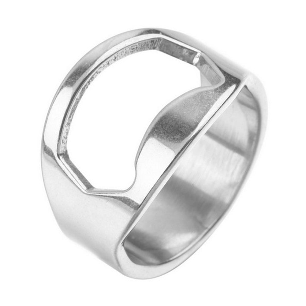 Stainless Steel Finger Ring Portable Beer Opener For Men Punk Style Creativity Jewelry Fashion Deco 2