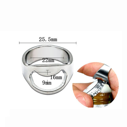 Stainless Steel Finger Ring Portable Beer Opener For Men Punk Style Creativity Jewelry Fashion Deco 3