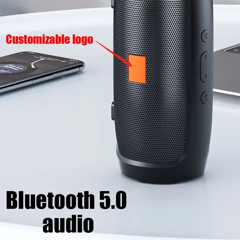 Portable Bluetooth Subwoofer Speaker, Waterproof Wireless Sound Box with FM Radio