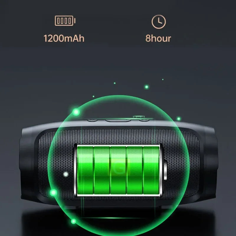 Portable Bluetooth Subwoofer Speaker, Waterproof Wireless Sound Box with FM Radio