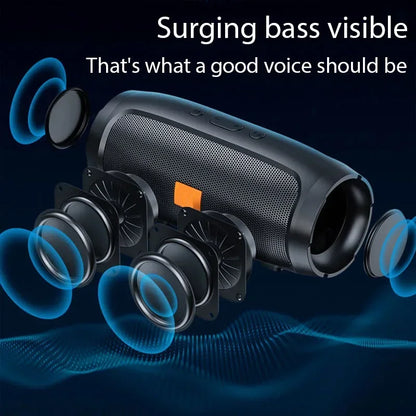 Portable Bluetooth Subwoofer Speaker, Waterproof Wireless Sound Box with FM Radio