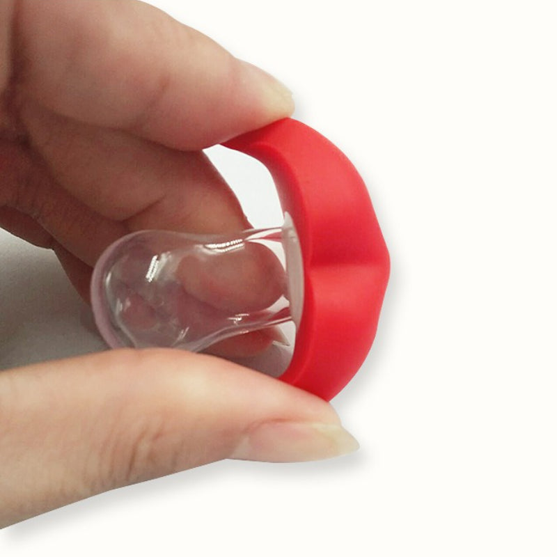 Baby Teether Silicone Funny Mustache Pacifier with Red Lips, Orthodontic Nipple BPA Free