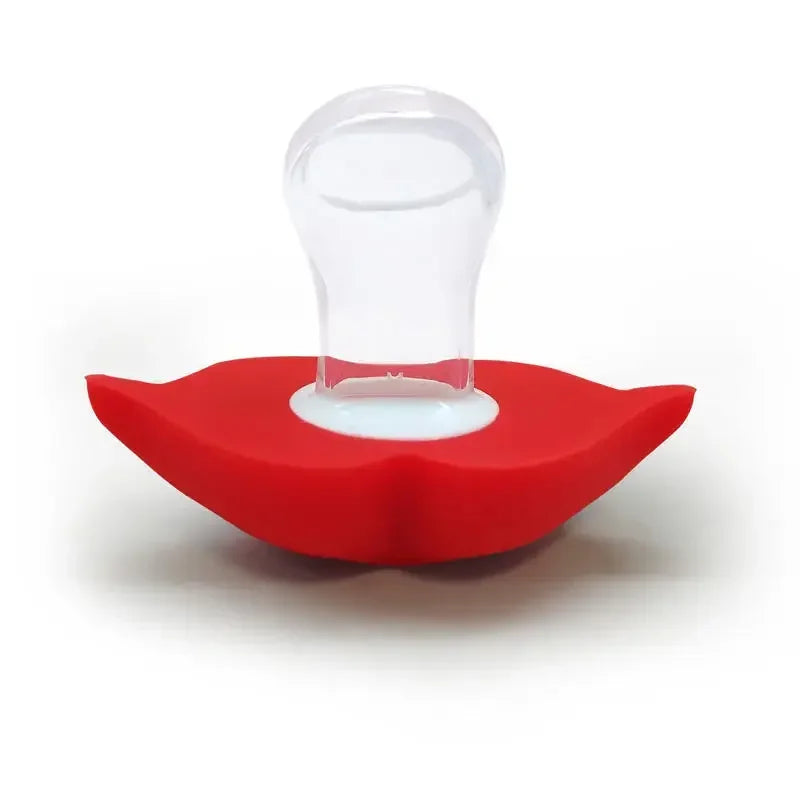 Baby Teether Silicone Funny Mustache Pacifier With Red Lips Orthodontic Nipple BPA Free 5