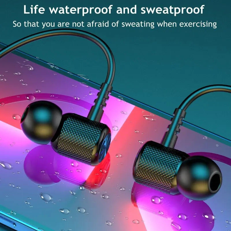 Wireless Bluetooth Neckband Headphones, Waterproof Magnetic Earbuds