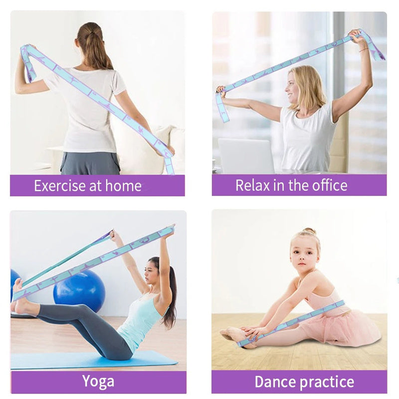 MultiFunctional Elastic Yoga Resistance Band Fitness Stretching Belt For Pilates Dance And Exercise 2