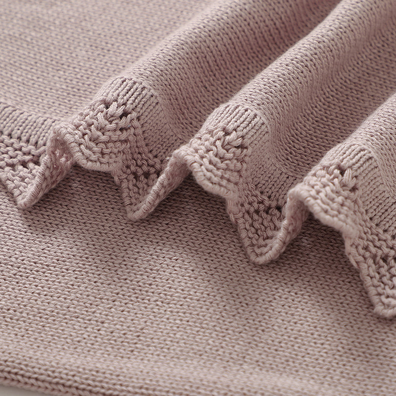Knitted Baby Cotton Blankets With Floral Embroidery Stroller Bedding For Newborns Infant Receiving  2