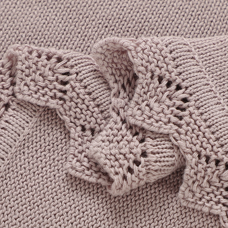 Knitted Baby Cotton Blankets With Floral Embroidery Stroller Bedding For Newborns Infant Receiving  3