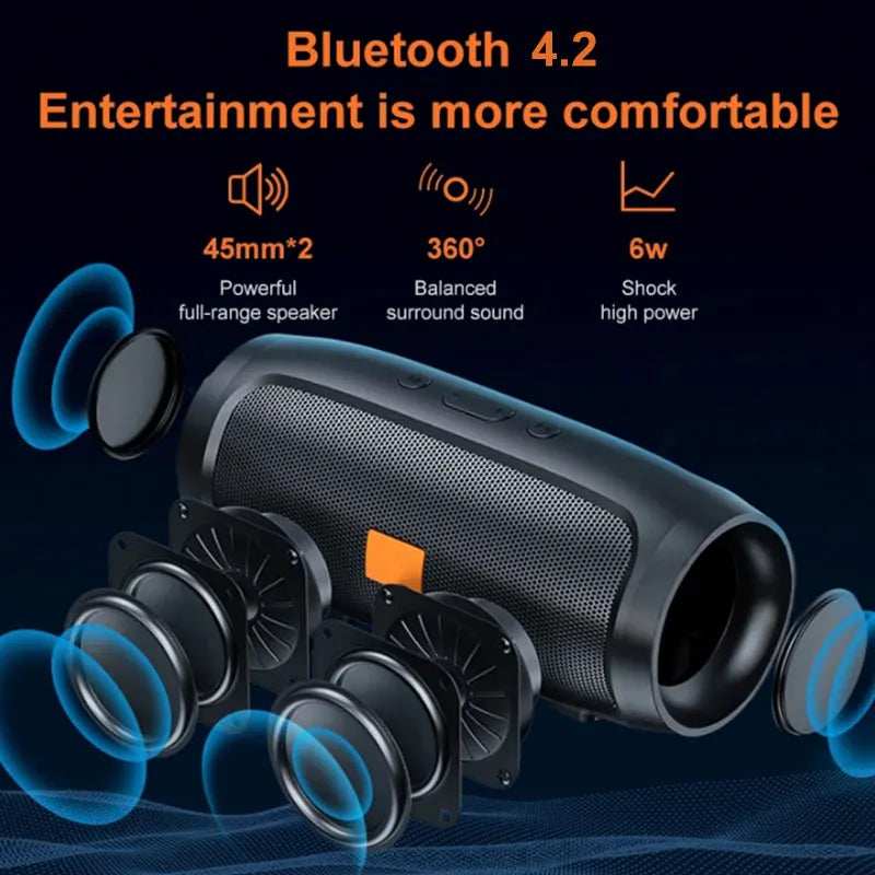 Bluetooth Speaker Portable Sub Woofer Dual Speaker Stereo Outdoor FM Wireless Playback 3