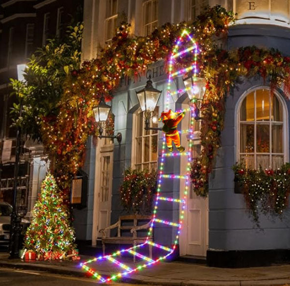 LED Santa Claus Climbing Ladder Light with USB Plug for Xmas Tree Wall