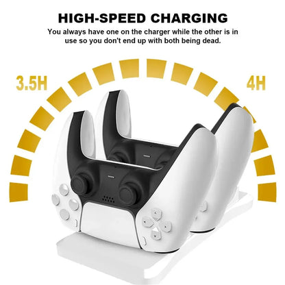 Dual Controller Charging Stand for PS5, Fast Charging AC Adapter