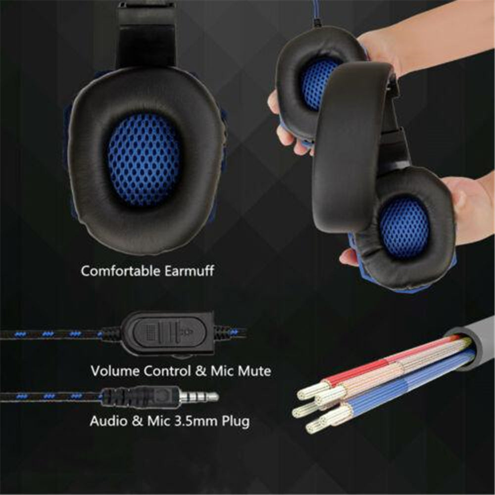 Wired Gaming Headset Smartphone Adjustable Noise Cancelling Microphone 3