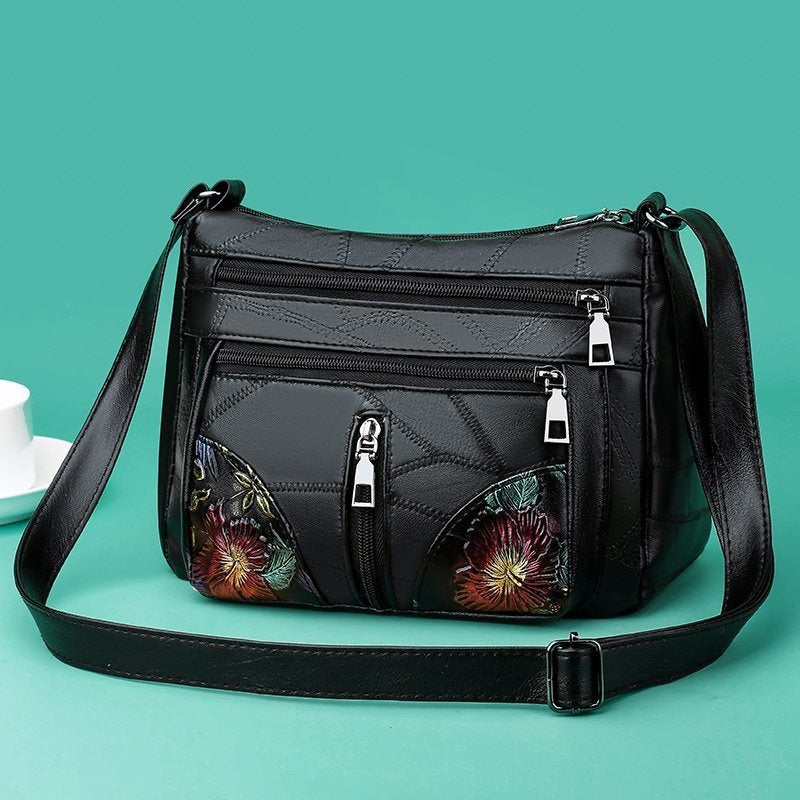 PU Leather Womens Luxury Crossbody Handbag Floral Multi Pockets Mommy Bag With Printing Stylish Lad 3