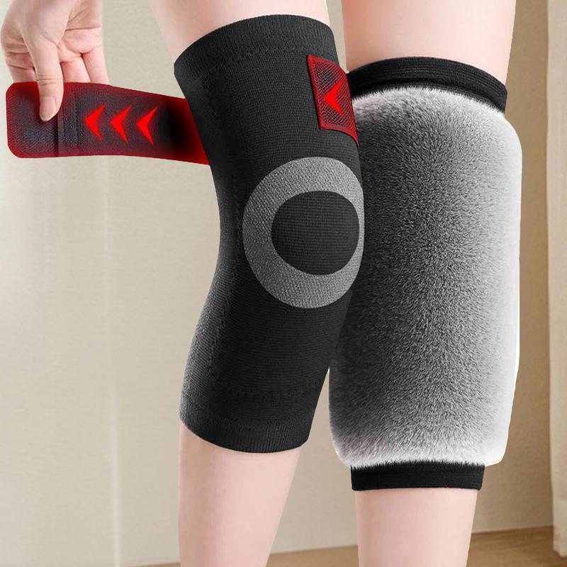 Fur-Like Fabric Knee Covers for Leg Warmer, Premium Winter Warm Knee Sleeves, Soft Comfortable Adjustable Strap