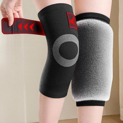 Fur-Like Fabric Knee Covers for Leg Warmer, Premium Winter Warm Knee Sleeves, Soft Comfortable Adjustable Strap