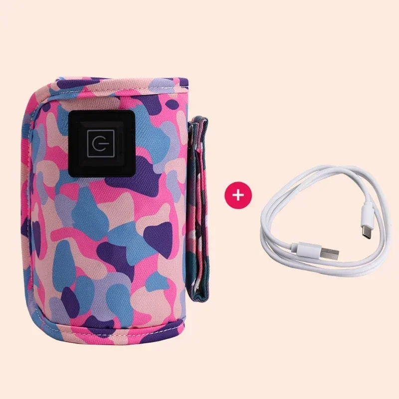 Travel Stroller Insulated Bag USB Milk Water Warmer Baby Nursing Bottle Heater Safe Kids Winter Sup 10