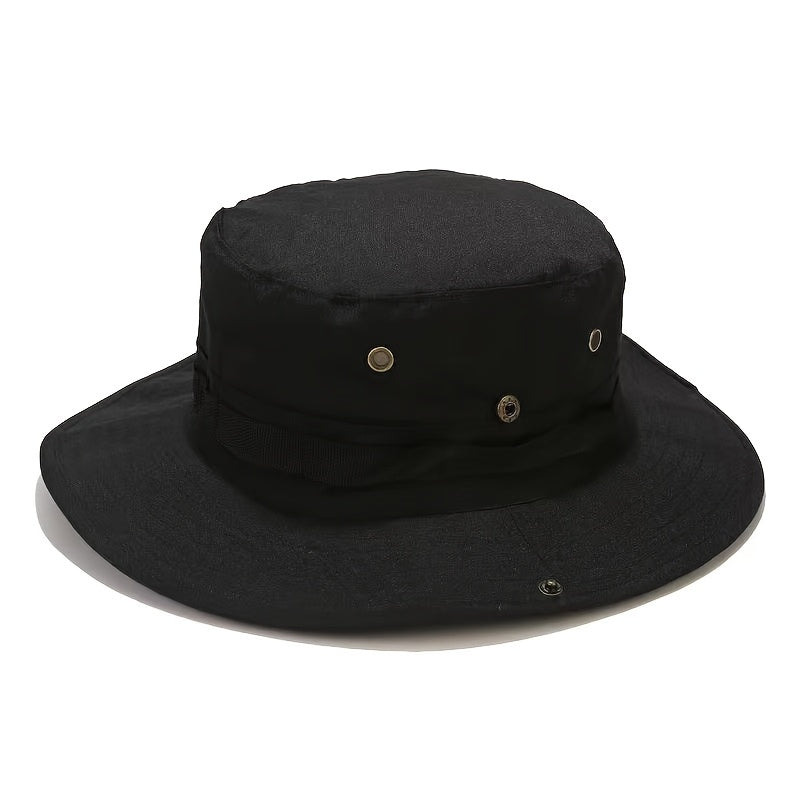 Foldable Adjustable Chin Strap Wide Brim Boonie Hat, Unisex Sun Hat for Outdoor Fishing, Superior Hiking Hunting