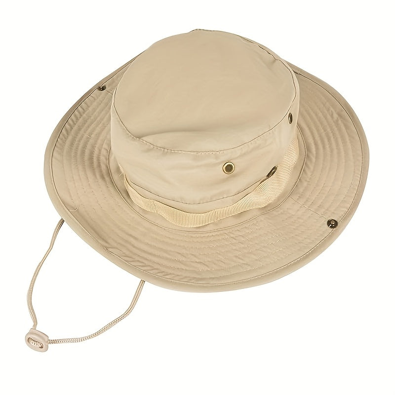 Foldable Adjustable Chin Strap Wide Brim Boonie Hat, Unisex Sun Hat for Outdoor Fishing, Superior Hiking Hunting