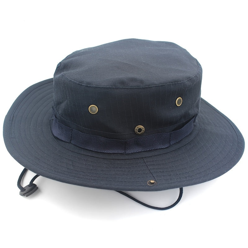 Foldable Adjustable Chin Strap Wide Brim Boonie Hat, Unisex Sun Hat for Outdoor Fishing, Superior Hiking Hunting