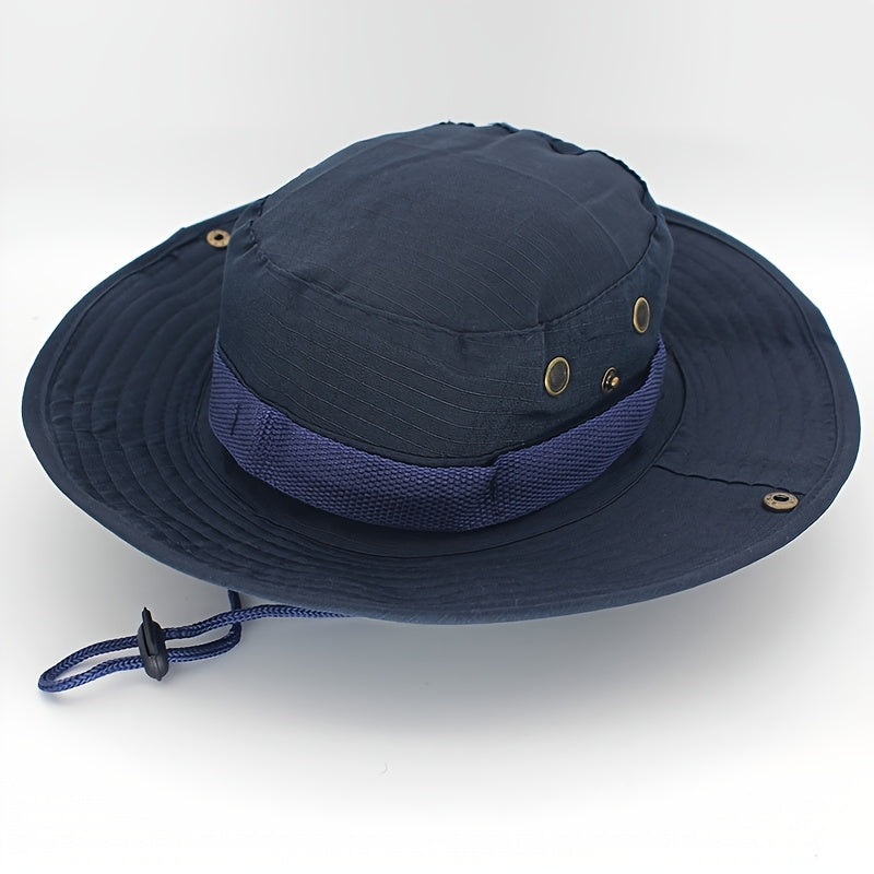 Foldable Adjustable Chin Strap Wide Brim Boonie Hat, Unisex Sun Hat for Outdoor Fishing, Superior Hiking Hunting