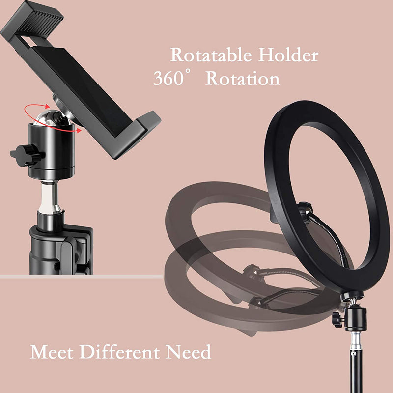 LED Ring Light with Phone Holder for TikTok YouTube Makeup Live Studio
