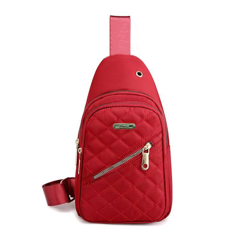 Travel Backpack For Men And Women Multi Color Slanted Fabric Neutral Style Nylon Material Bag 6