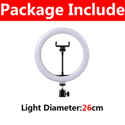 LED Ring Light with Phone Holder for TikTok YouTube Makeup Live Studio