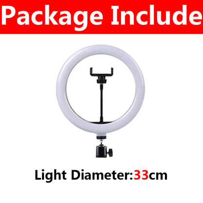 LED Ring Light with Phone Holder for TikTok YouTube Makeup Live Studio