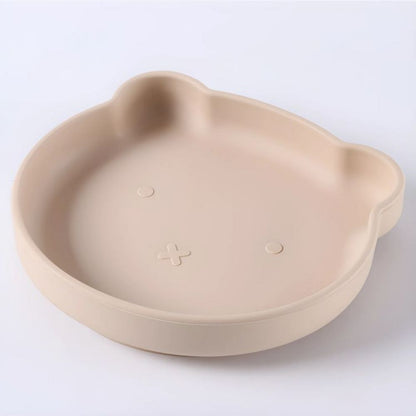 Silicone Tableware Set Cartoon Baby Dinner Plate Fork Spoon Set Baby Silicone Bowl Auxiliary Food B