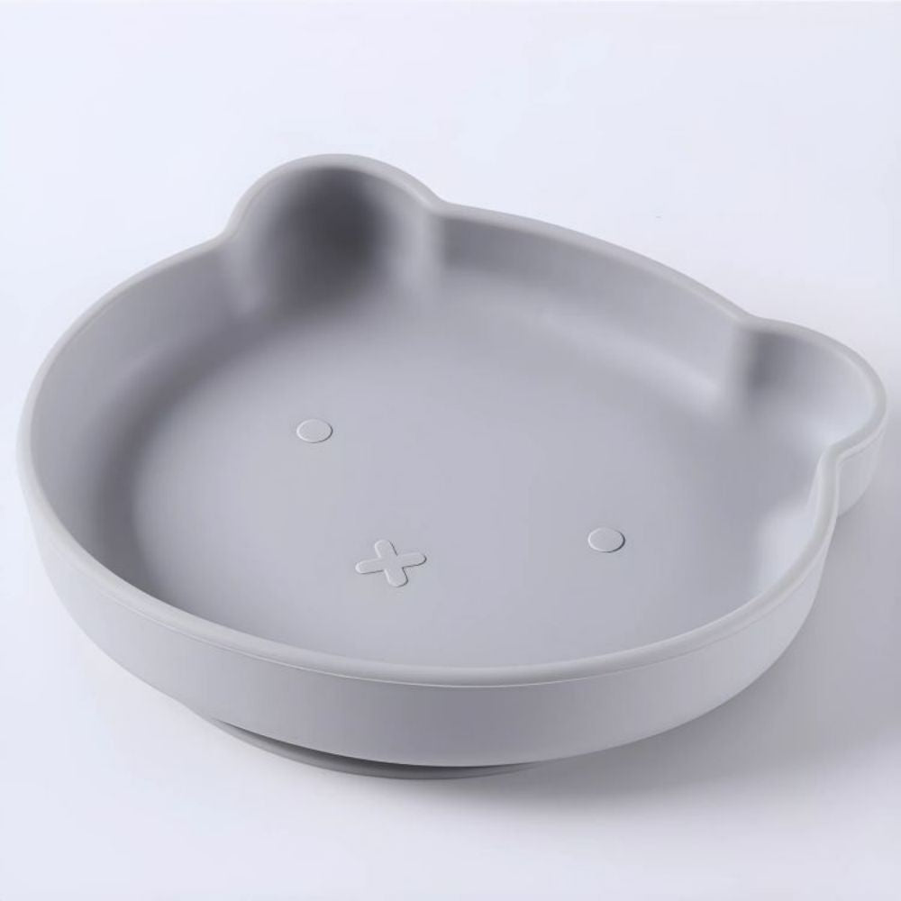Silicone Tableware Set Cartoon Baby Dinner Plate Fork Spoon Set Baby Silicone Bowl Auxiliary Food B