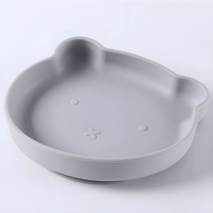 Silicone Tableware Set Cartoon Baby Dinner Plate Fork Spoon Set Baby Silicone Bowl Auxiliary Food B