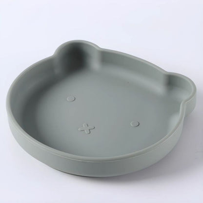 Silicone Tableware Set Cartoon Baby Dinner Plate Fork Spoon Set Baby Silicone Bowl Auxiliary Food B