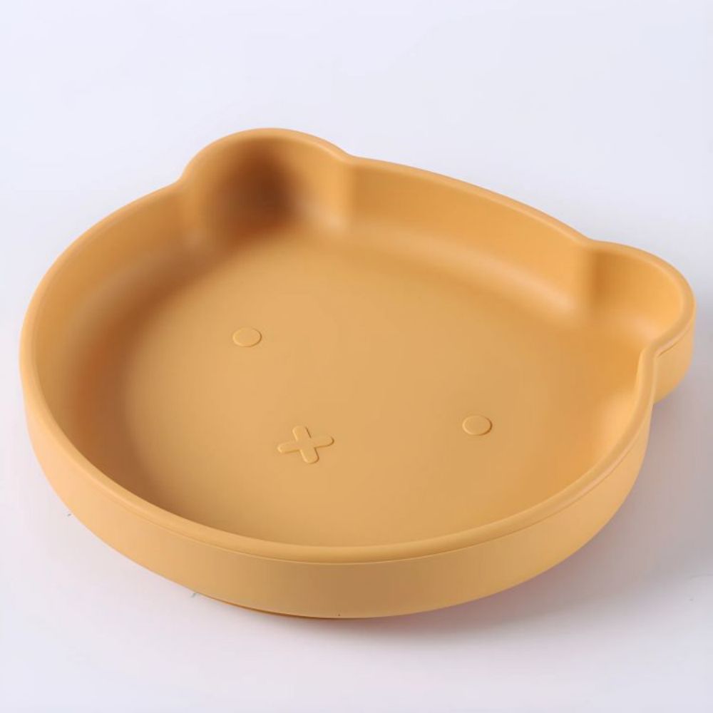 Silicone Tableware Set Cartoon Baby Dinner Plate Fork Spoon Set Baby Silicone Bowl Auxiliary Food B