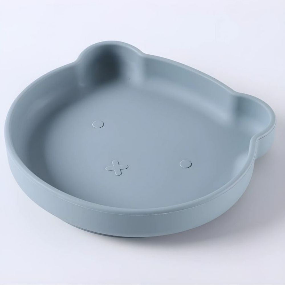 Silicone Tableware Set Cartoon Baby Dinner Plate Fork Spoon Set Baby Silicone Bowl Auxiliary Food B