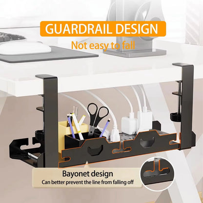 Telescopic UnderTable Metal Cable Management Tray For Home  Office 5