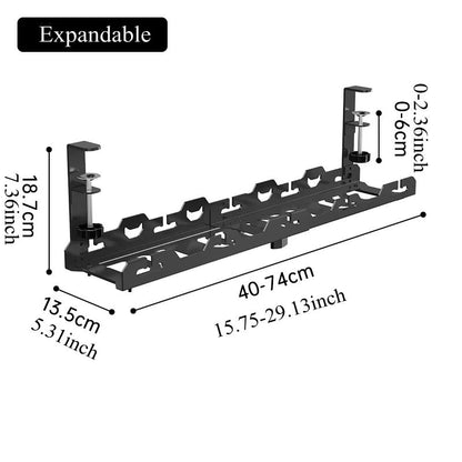 Telescopic UnderTable Metal Cable Management Tray For Home  Office 7