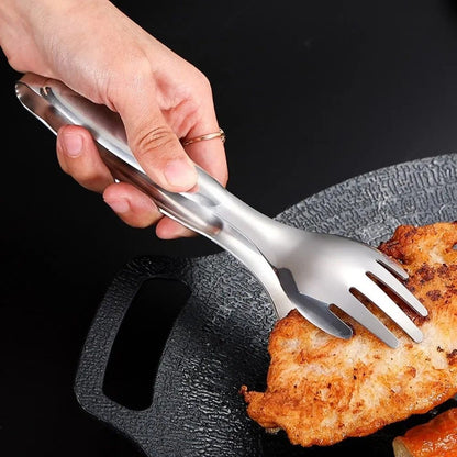 Deluxe NonSlip Stainless Steel BBQ  Serving Tongs  HeavyDuty Food  Salad Grip 2