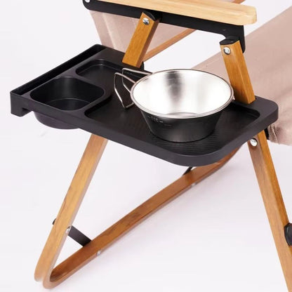 Outdoor Folding Chair Side Tray With Cup Holder  Rear Storage  2Piece Set 1