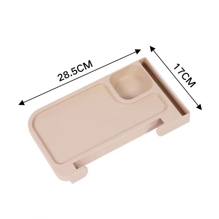 Outdoor Folding Chair Side Tray With Cup Holder  Rear Storage  2Piece Set 7