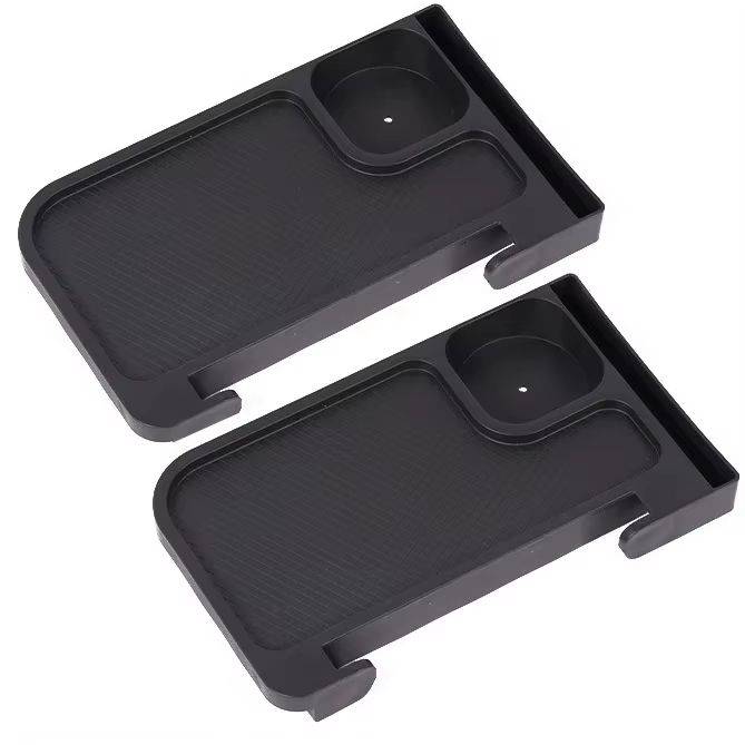 Outdoor Folding Chair Side Tray With Cup Holder  Rear Storage  2Piece Set 8