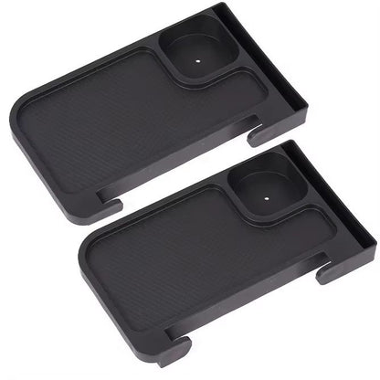 Outdoor Folding Chair Side Tray With Cup Holder  Rear Storage  2Piece Set 8