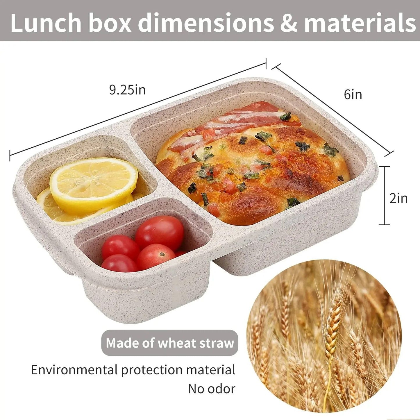 EcoStack WheatStraw 3Compartment Bento Box  Meal Prep  Food Storage Solution 1