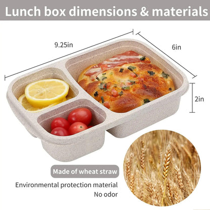 EcoStack WheatStraw 3Compartment Bento Box  Meal Prep  Food Storage Solution 1